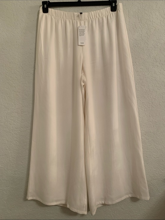 Eileen Fisher Pants - NWT Eileen Fisher 100% Silk Elastic Waist Wide-Leg Pull-On Pants Size L $278